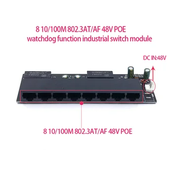 Štandardný protokol 802.3 AF/V 48V POE OUT/48V poe switch 100 mb / s 8port POE s Watchdog funkcia
