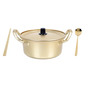 Kórejský Ramen Hrniec Žltá Tabuľka Dekor Kuchyňa Gadget Domácnosti Riad Non-stick Stockpot Hliníkové Binaural